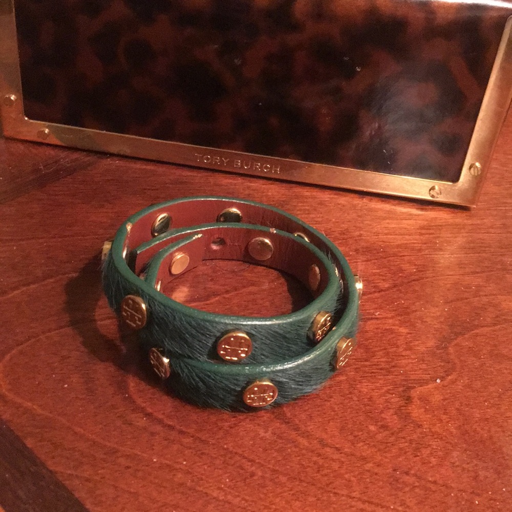 COPY - Tory Burch double wrap green  bracelet
